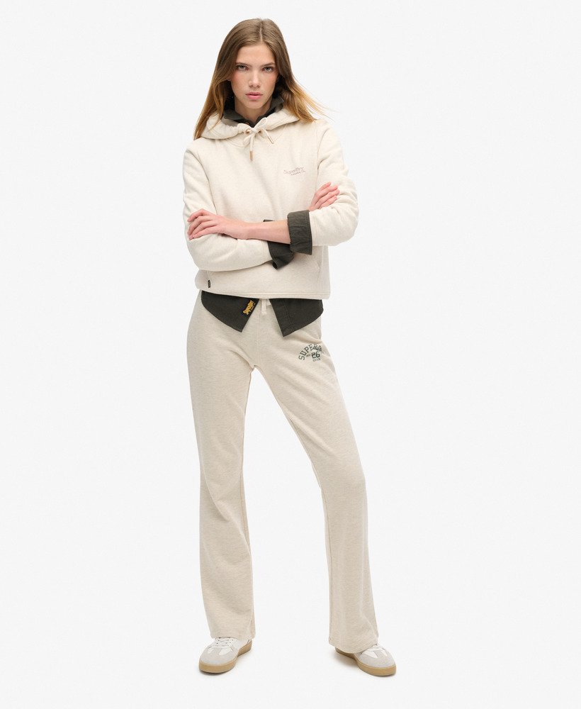 athletic essentials jersey flare joggers in oatmeal beige marl