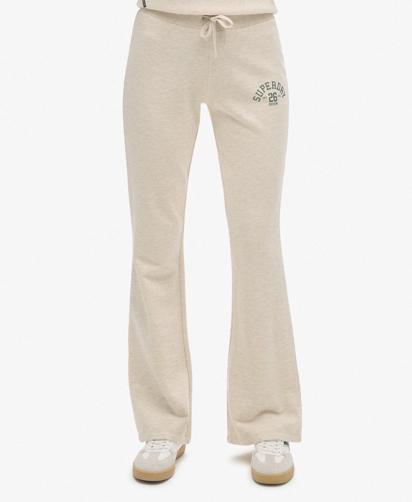 athletic essentials jersey flare joggers in oatmeal beige marl