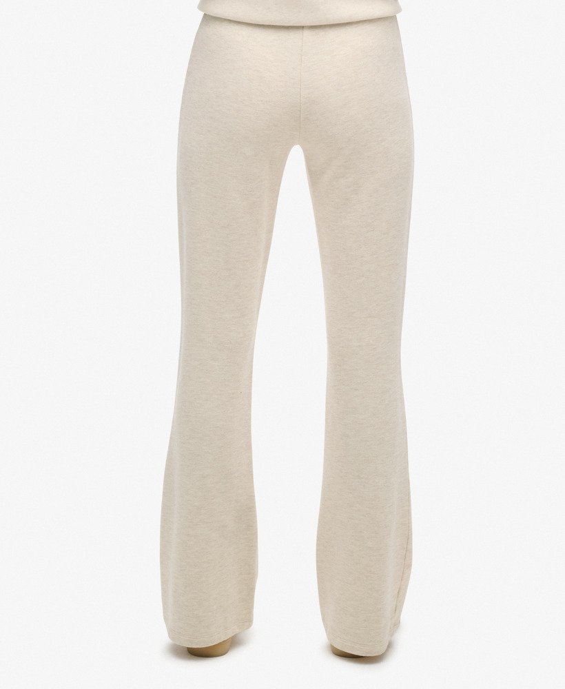athletic essentials jersey flare joggers in oatmeal beige marl