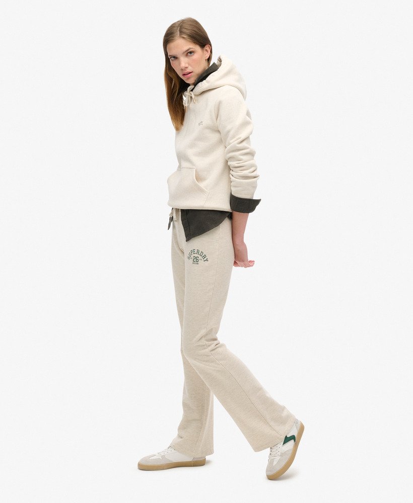 athletic essentials jersey flare joggers in oatmeal beige marl