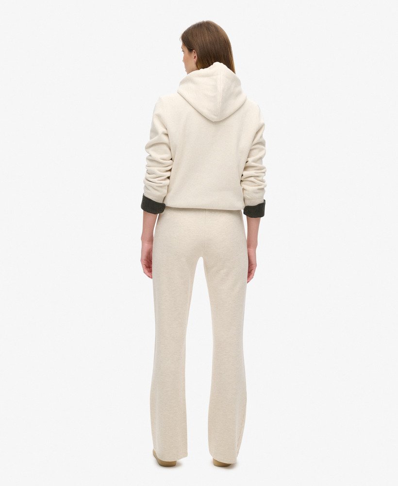 athletic essentials jersey flare joggers in oatmeal beige marl