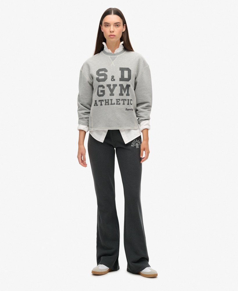 athletic essentials jersey flare joggers in zwart