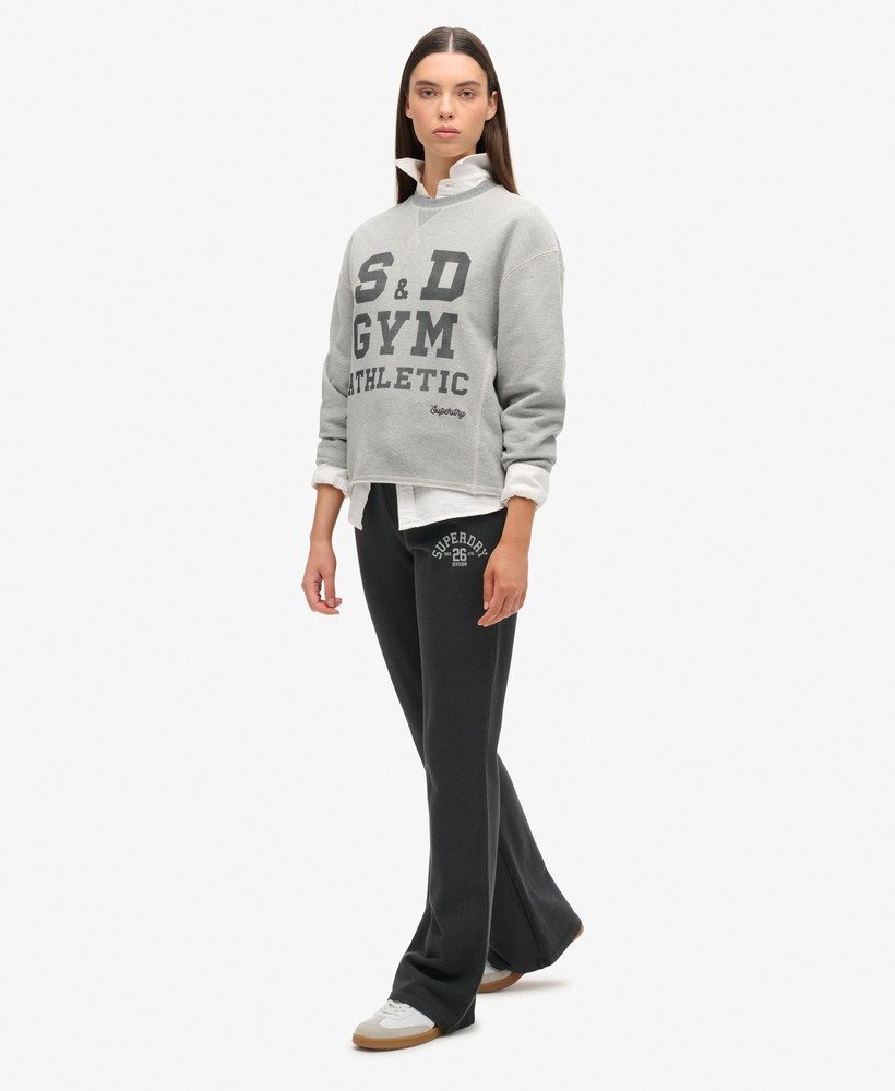 athletic essentials jersey flare joggers in zwart