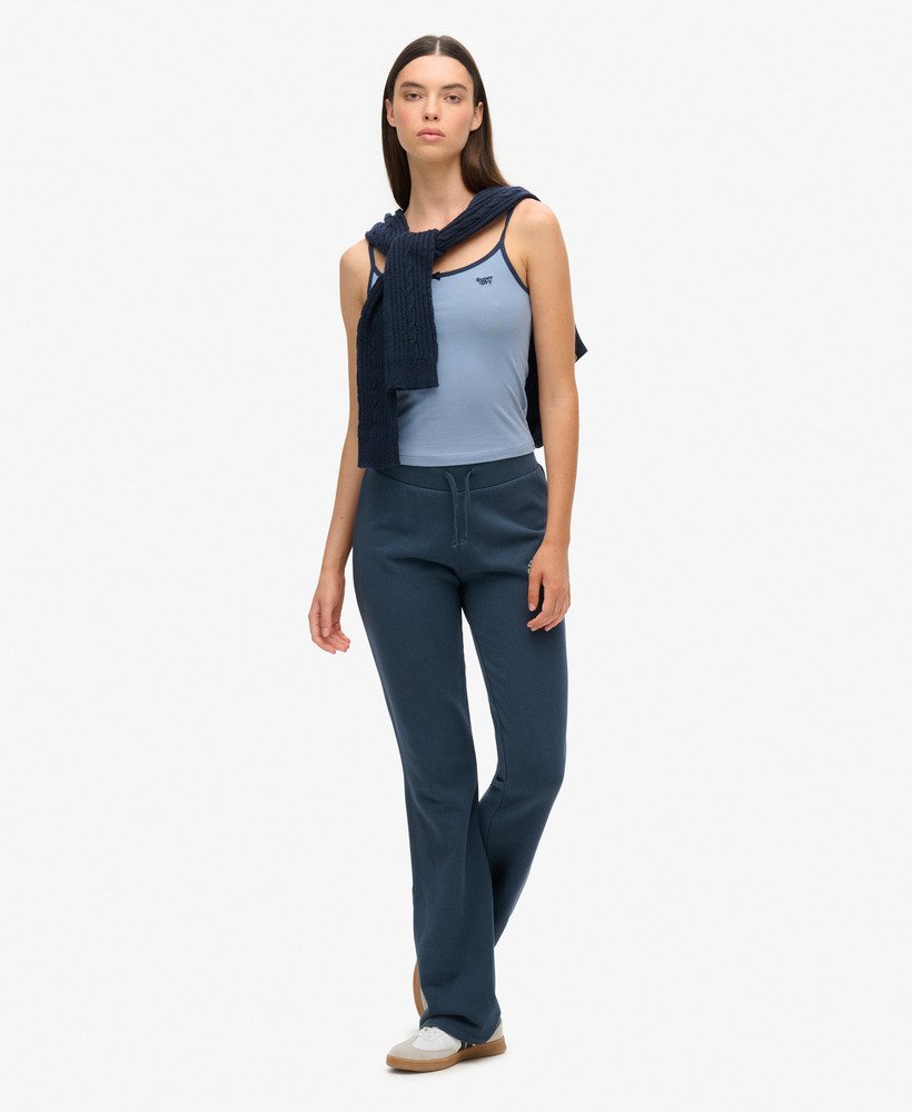 athletic essentials jersey flare joggers in blueberry navy
