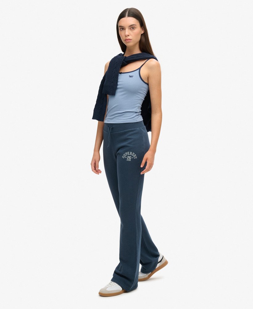 athletic essentials jersey flare joggers in blueberry navy