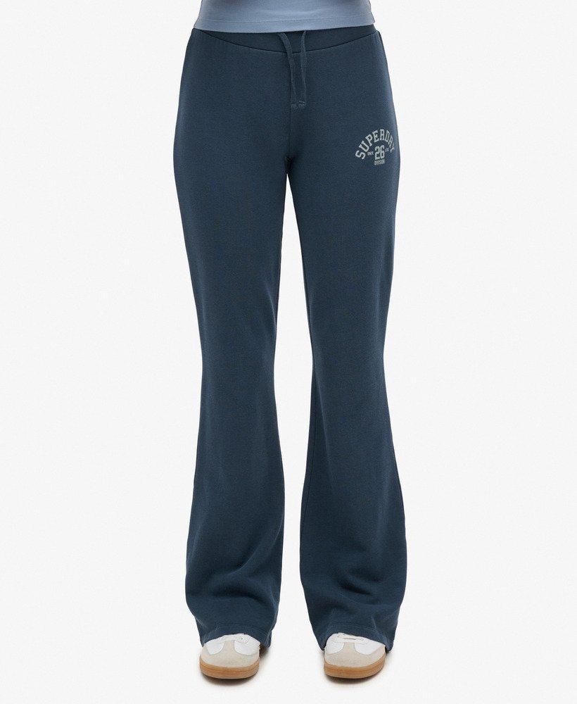 athletic essentials jersey flare joggers in blueberry navy
