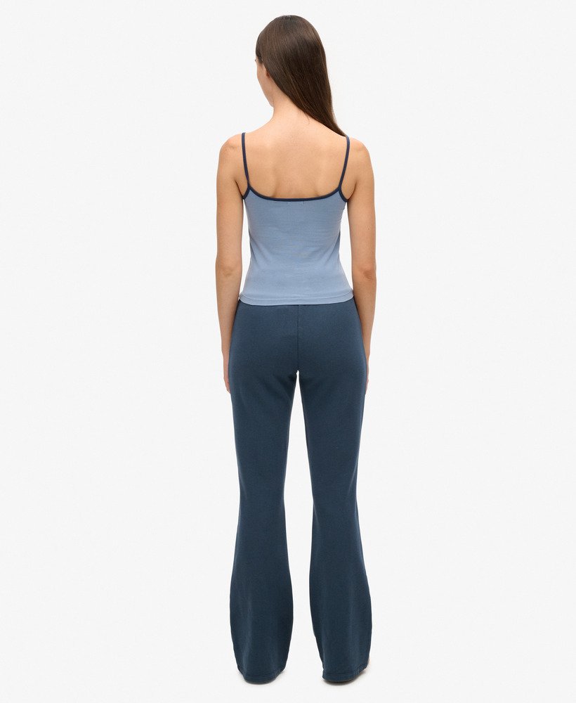 athletic essentials jersey flare joggers in blueberry navy