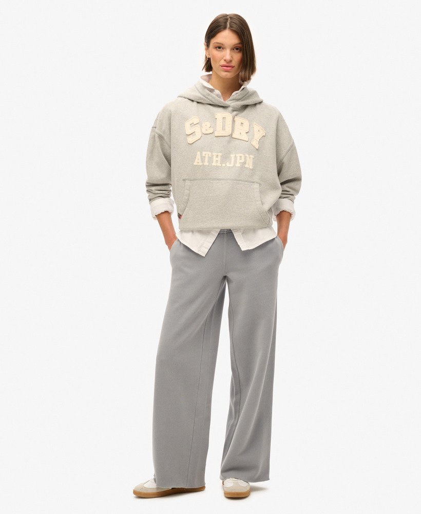 vintage wash rechte joggingbroek in duifgrijs