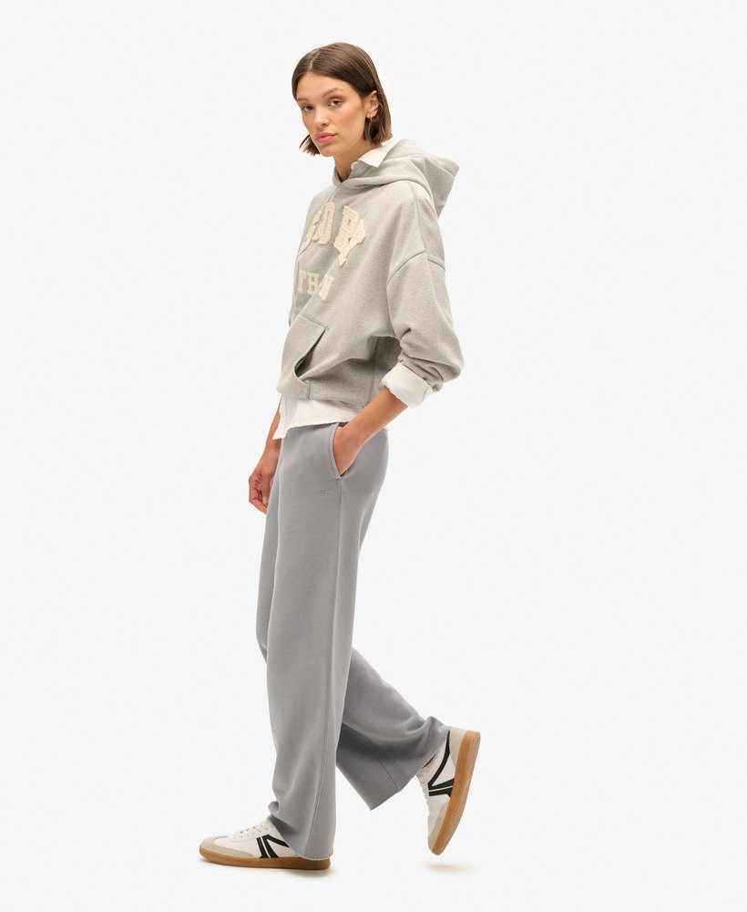 vintage wash rechte joggingbroek in duifgrijs