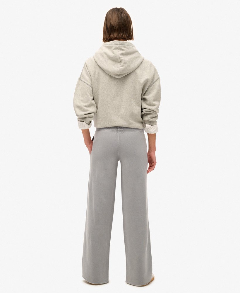 vintage wash rechte joggingbroek in duifgrijs