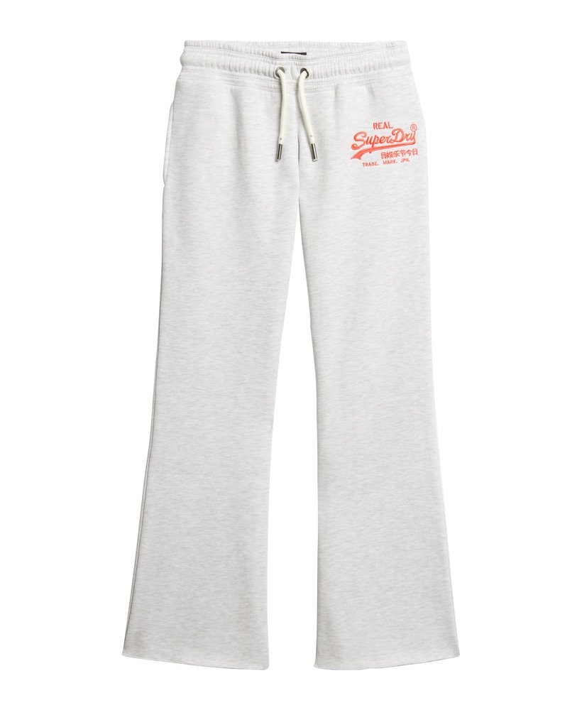 neon vintage logo low rise flare joggers in ice marl