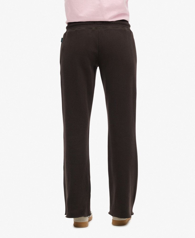 neon vintage logo low rise flare joggers in bison black