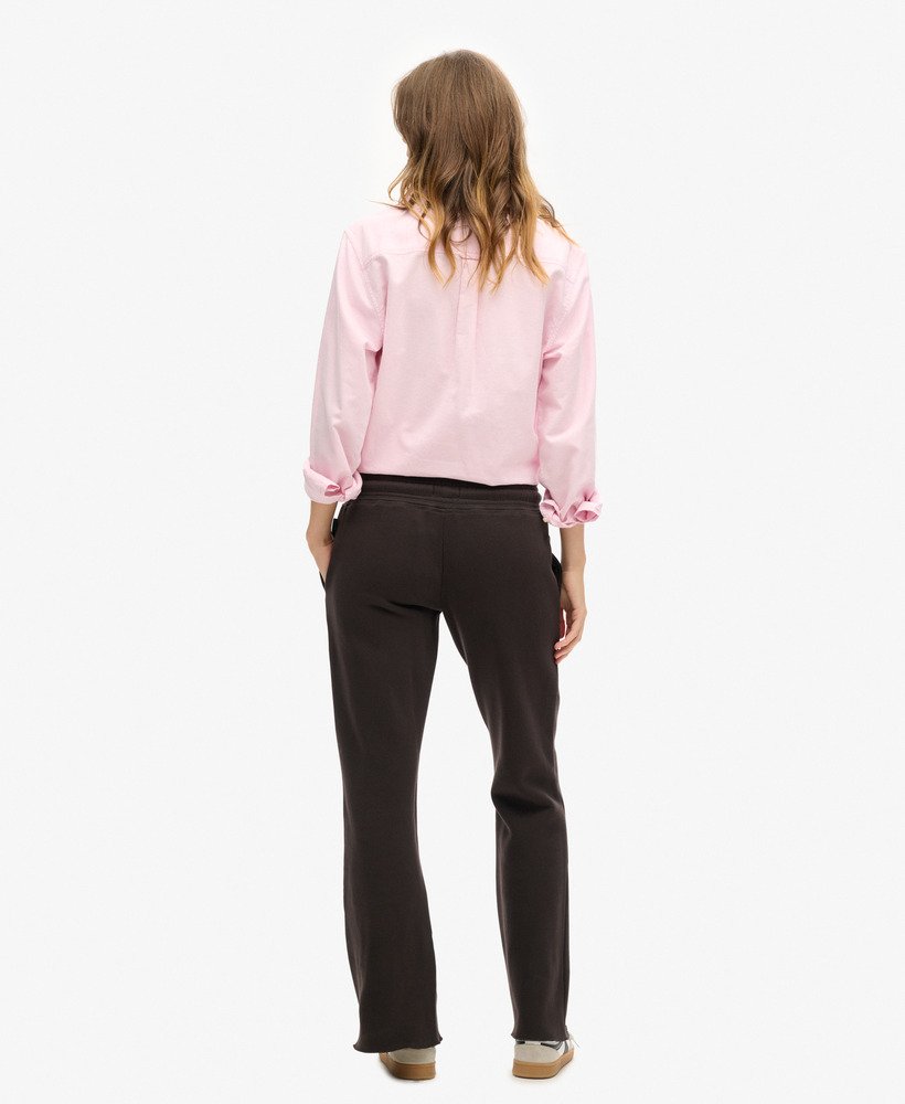 neon vintage logo low rise flare joggers in bison black