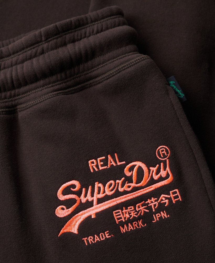 neon vintage logo low rise flare joggers in bison black