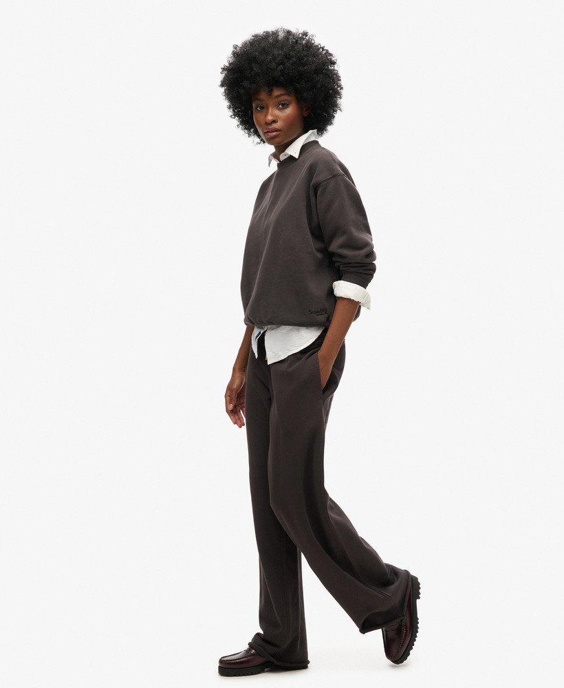 essential logo straight joggers in bison black