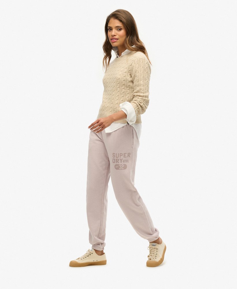 athletic essentials vintage wassen grafische joggingbroek in wolkengrijs