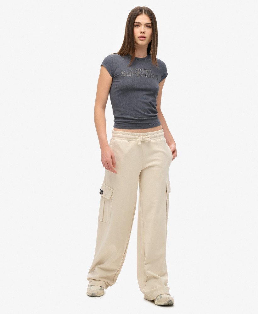 athletic essentials vintage wide cargo jogger in ecru