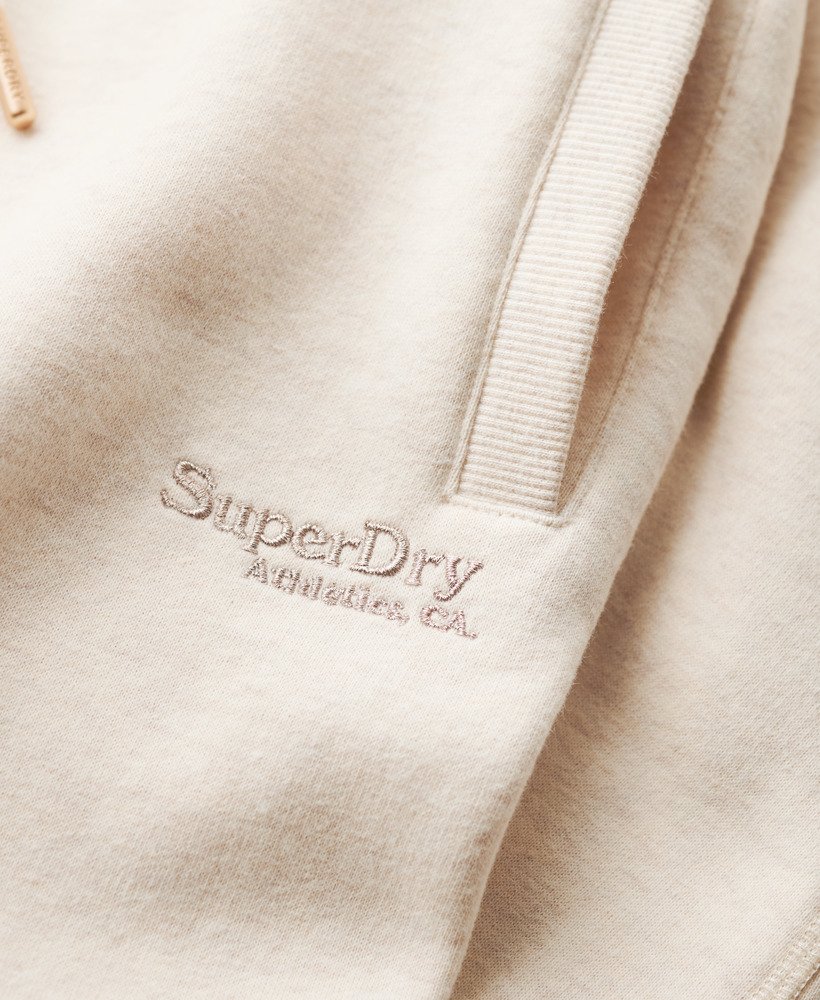 essential logo joggingbroek met manchetten in licht havermoutkleurig gemêleerd