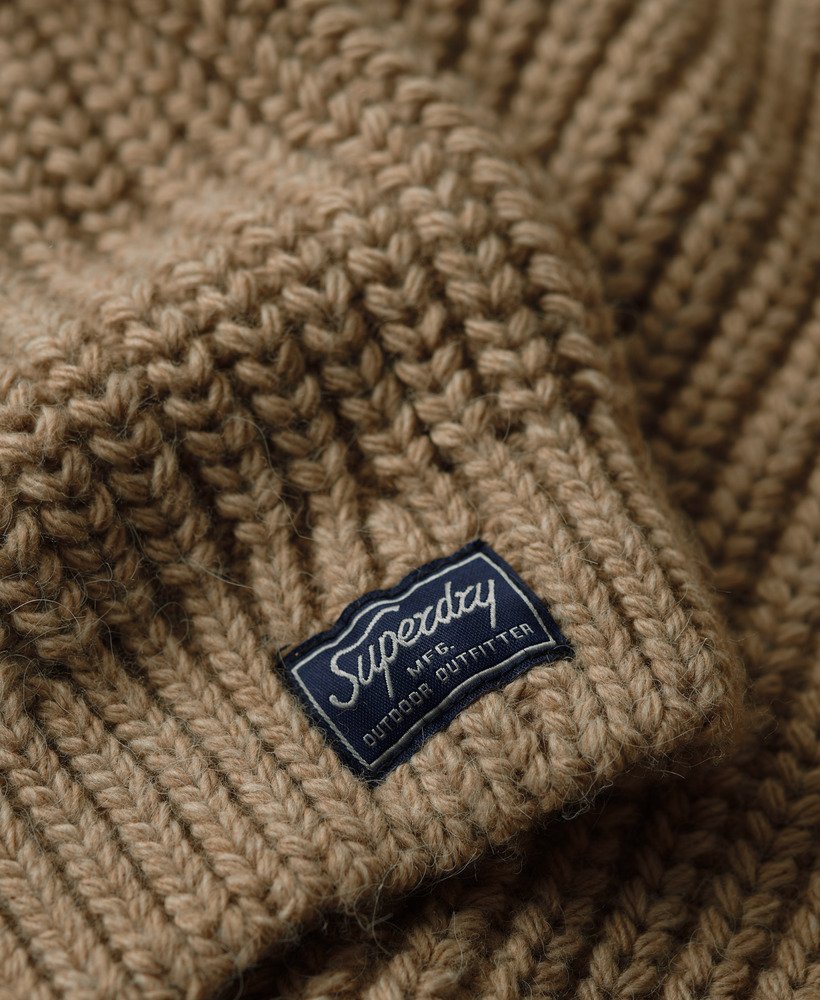 slouchy gebreide coltrui in zacht beige gemêleerd