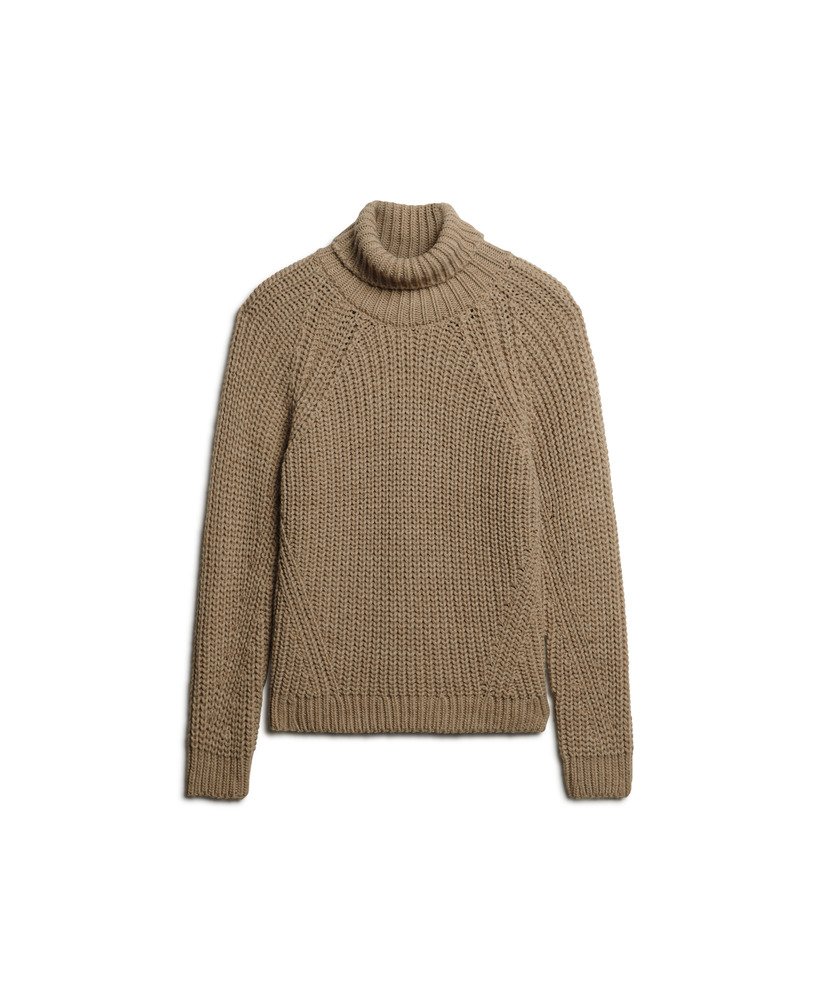 slouchy gebreide coltrui in zacht beige gemêleerd