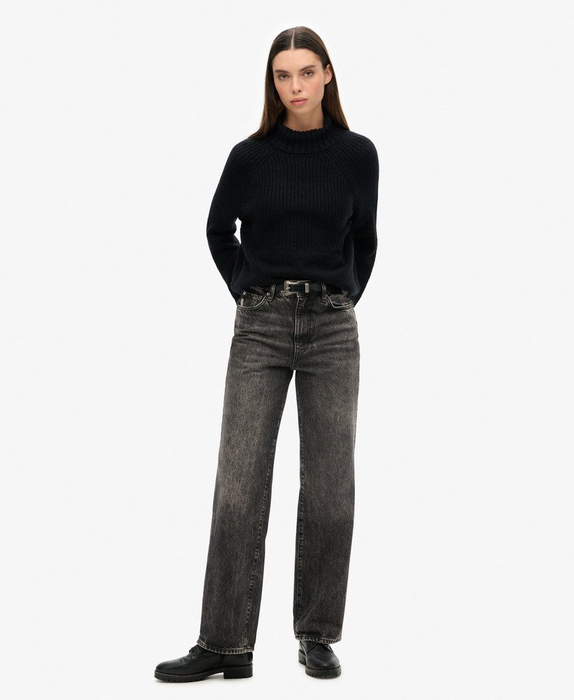 essentiële ribgebreide coltrui in eclipse navy