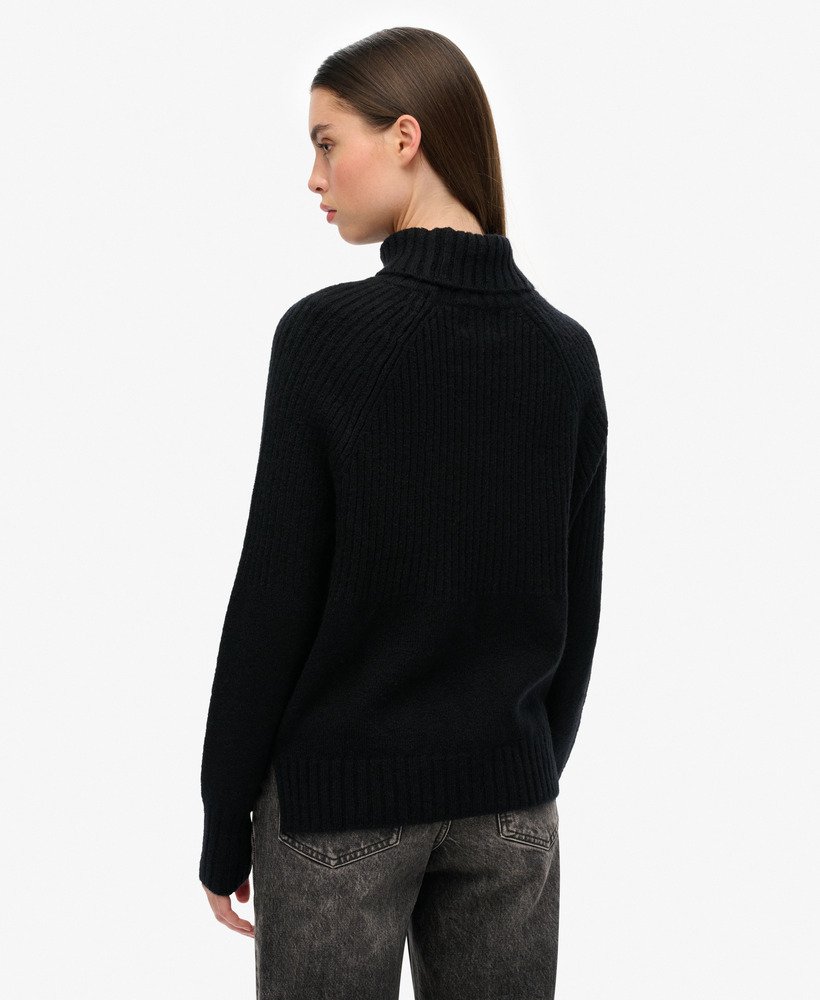 essentiële ribgebreide coltrui in eclipse navy