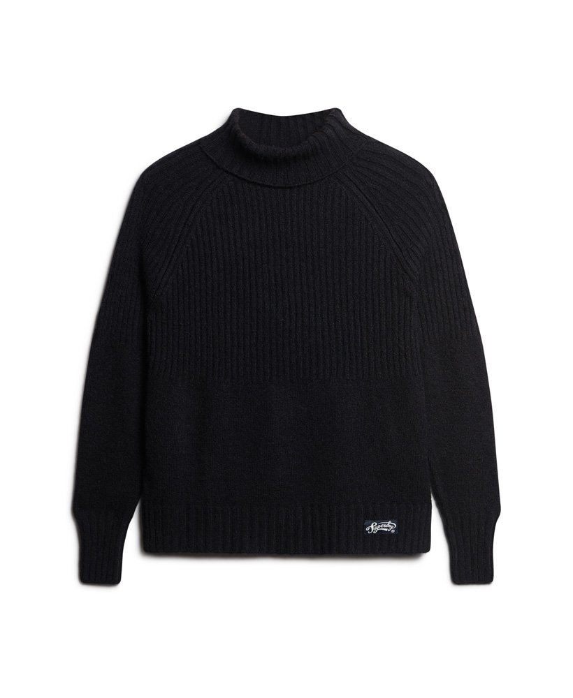essentiële ribgebreide coltrui in eclipse navy
