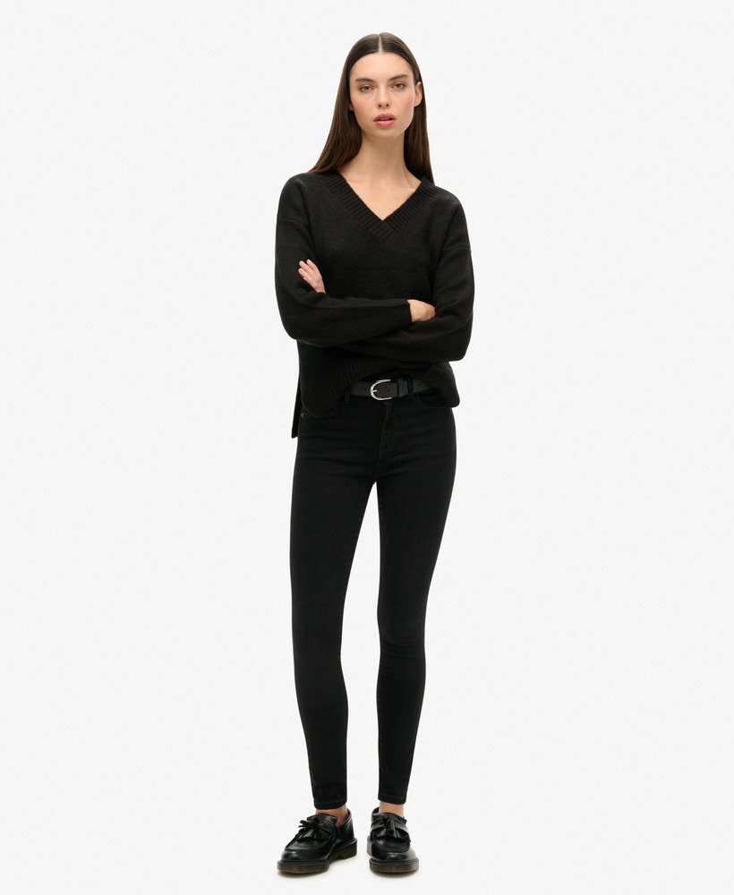 oversized v-hals trui in zwart