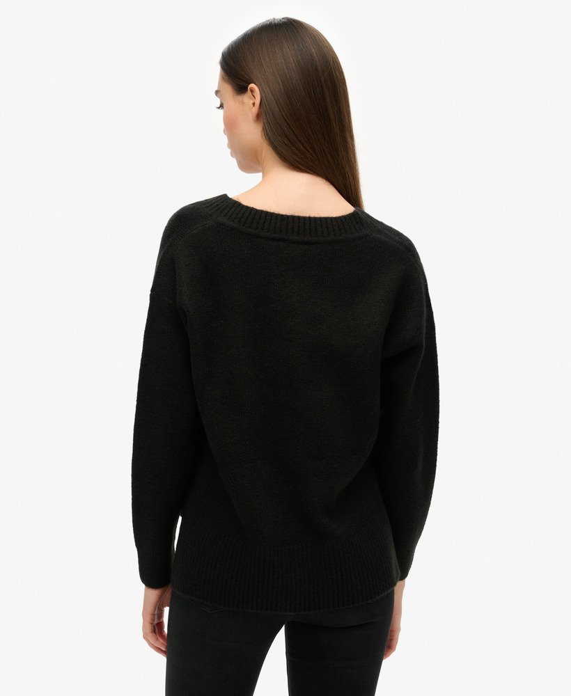 oversized v-hals trui in zwart
