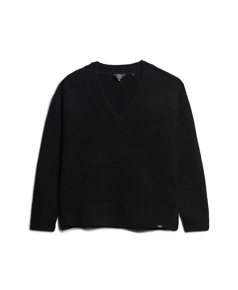 oversized v-hals trui in zwart