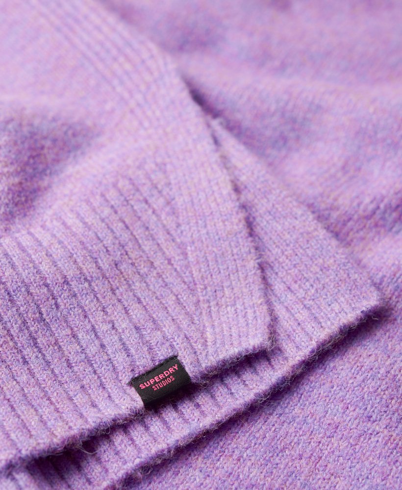 oversized v-hals trui in candy frost paars gemêleerd