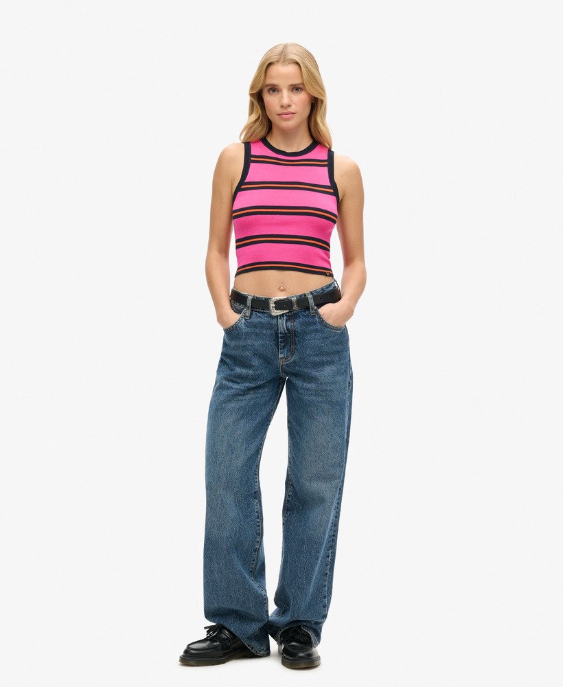 fijn gebreide tanktop in sienna pinkeclipse navy