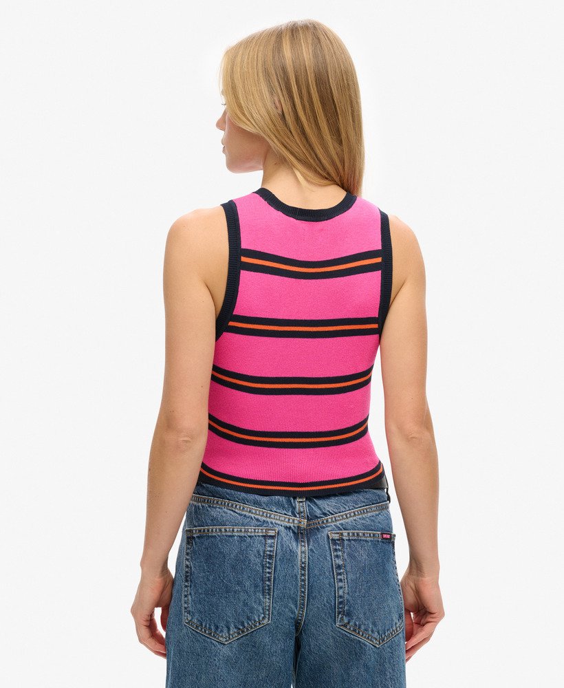 fijn gebreide tanktop in sienna pinkeclipse navy