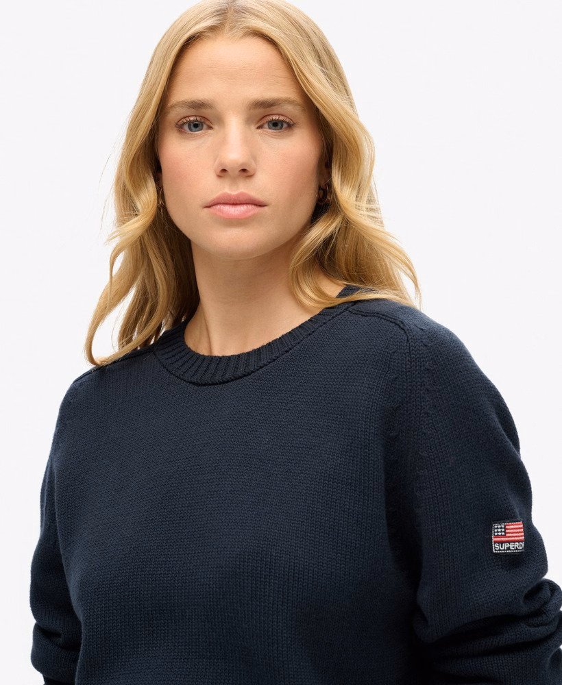 Slouchy gebreide trui met ronde hals