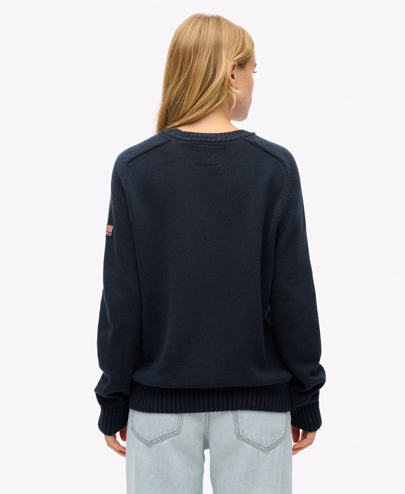 Slouchy gebreide trui met ronde hals