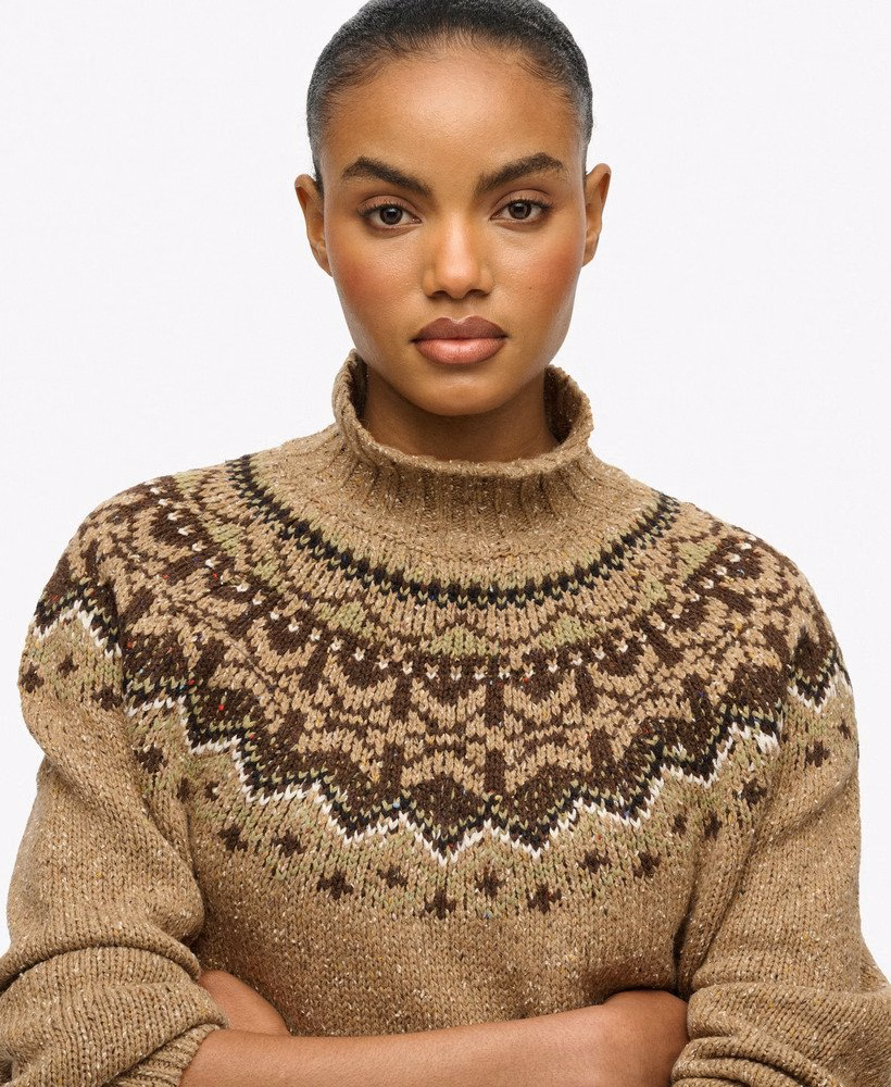 Fairisle trui met hoge hals