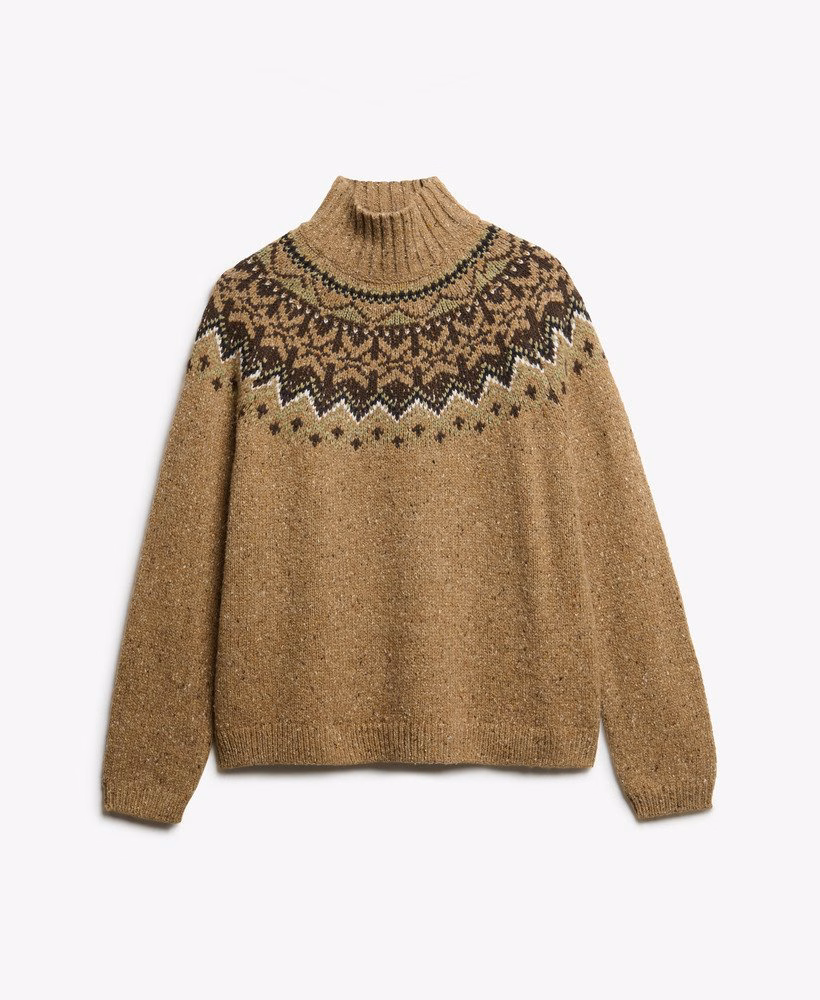 Fairisle trui met hoge hals