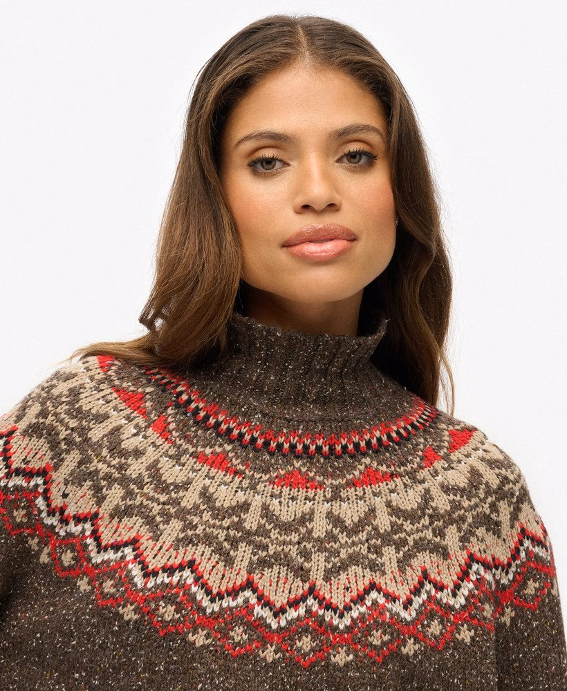 Fairisle trui met hoge hals