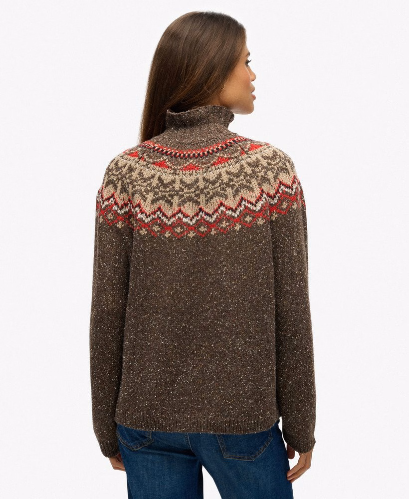Fairisle trui met hoge hals