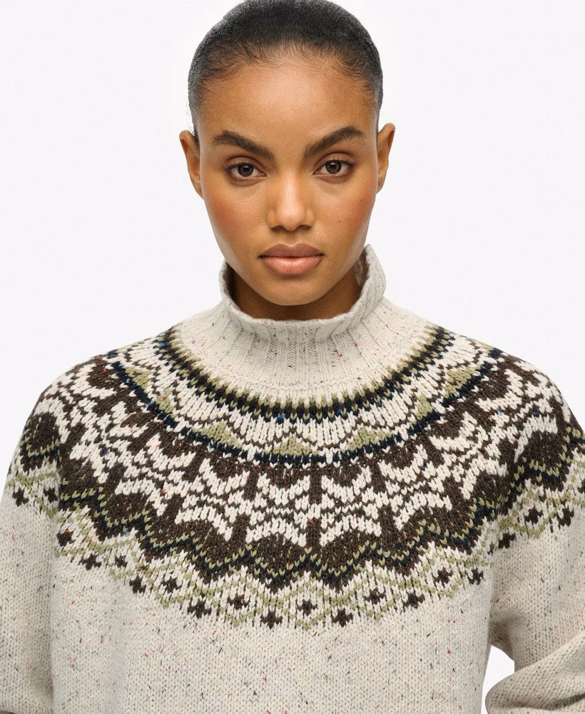 Fairisle trui met hoge hals