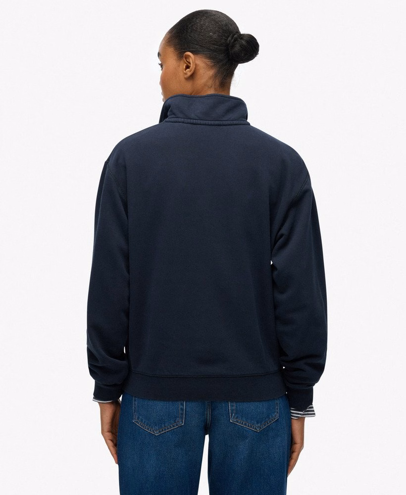Essential Logo Garment Dye Half Zip Sweatshirt