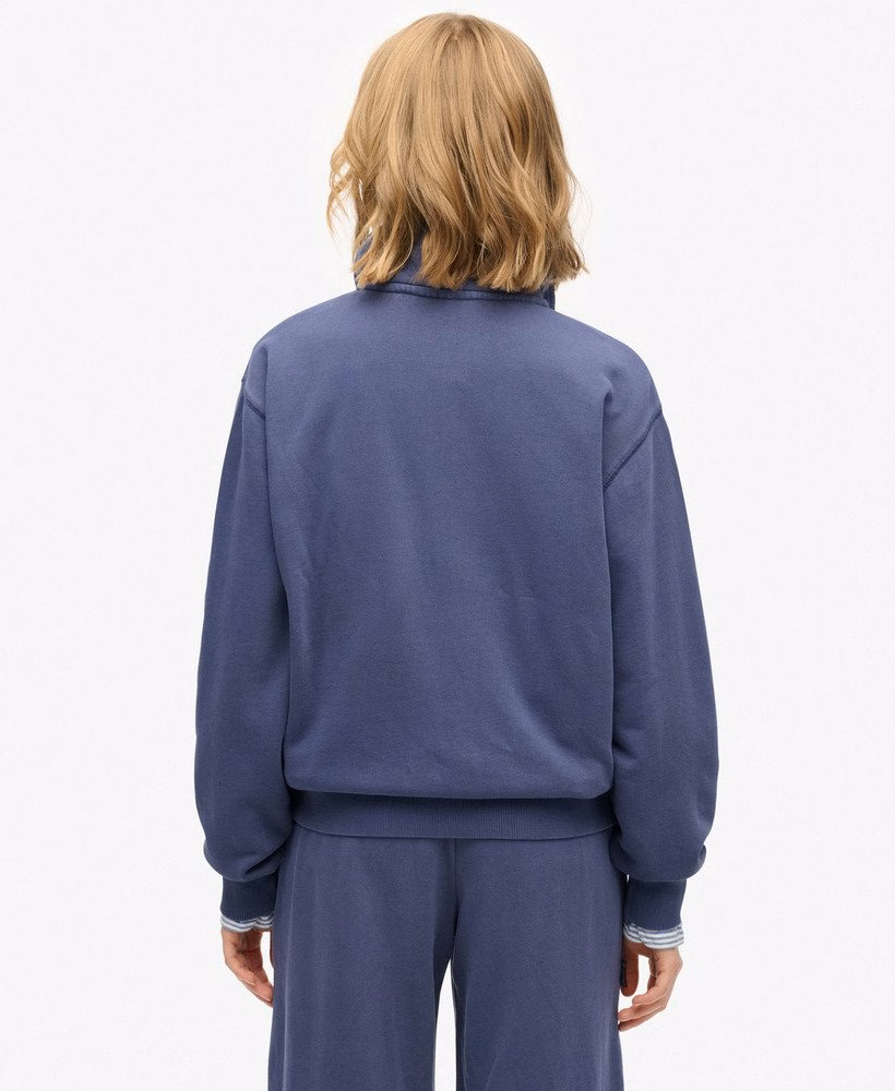 Essential Logo Garment Dye Half Zip Sweatshirt