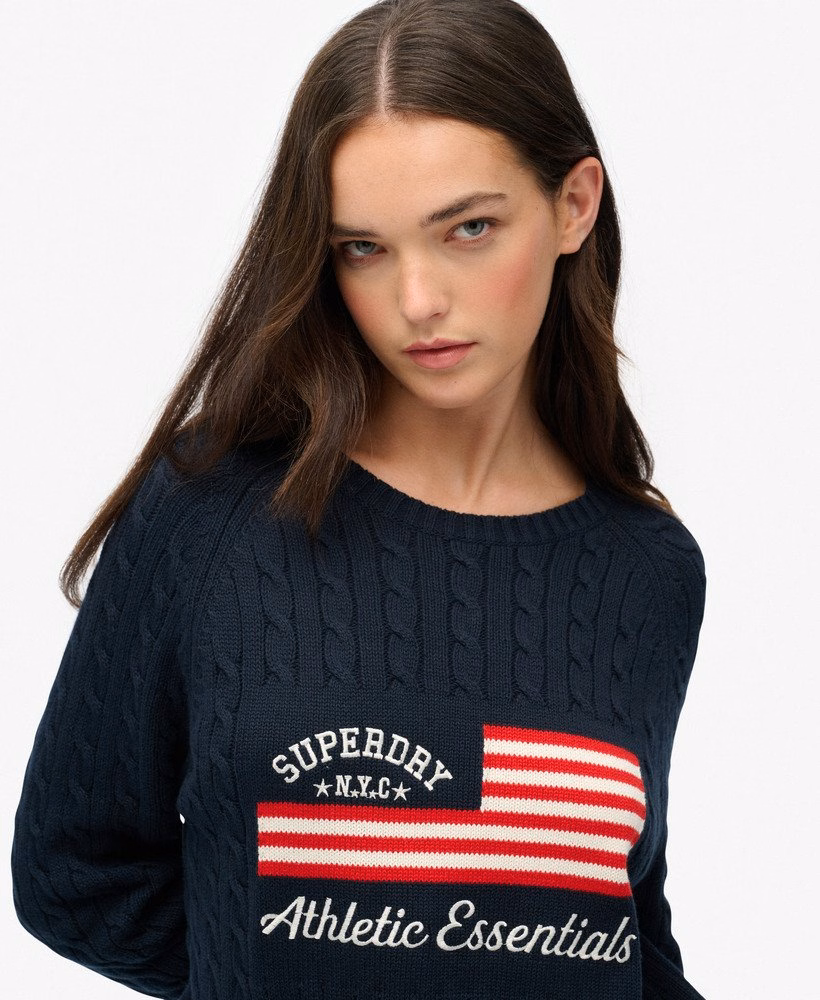 Slouchy Cable Flag gebreide trui