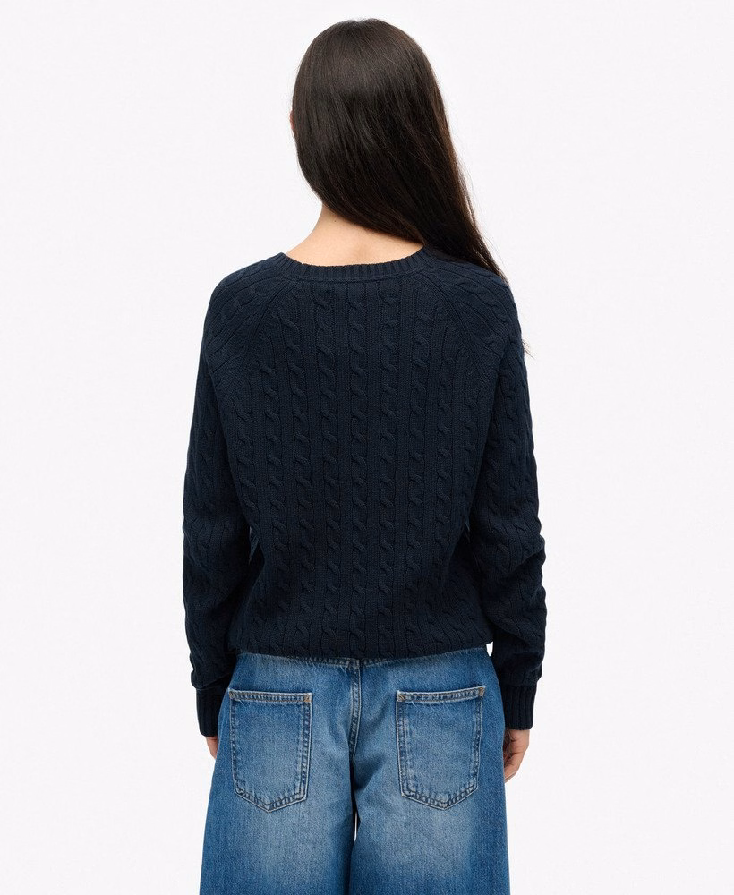 Slouchy Cable Flag gebreide trui