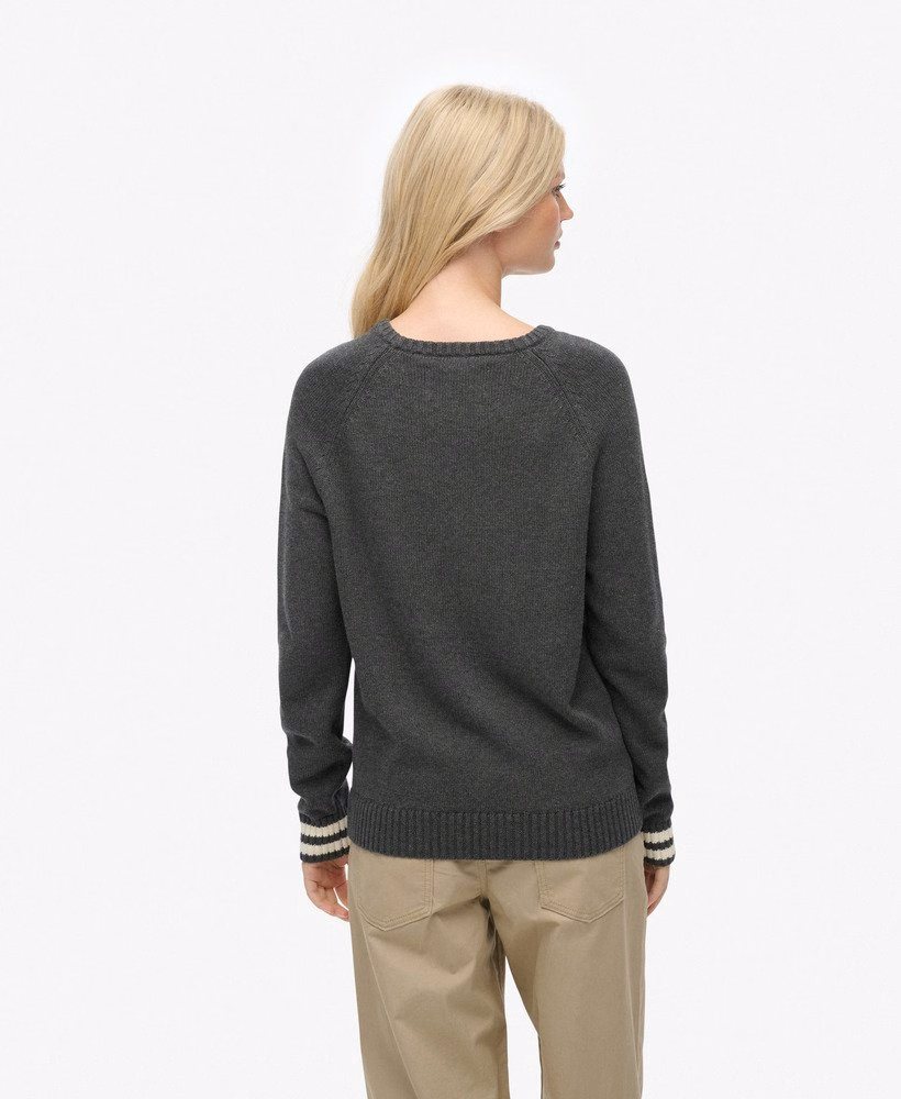 Slouchy gebreide trui met intarsia-print
