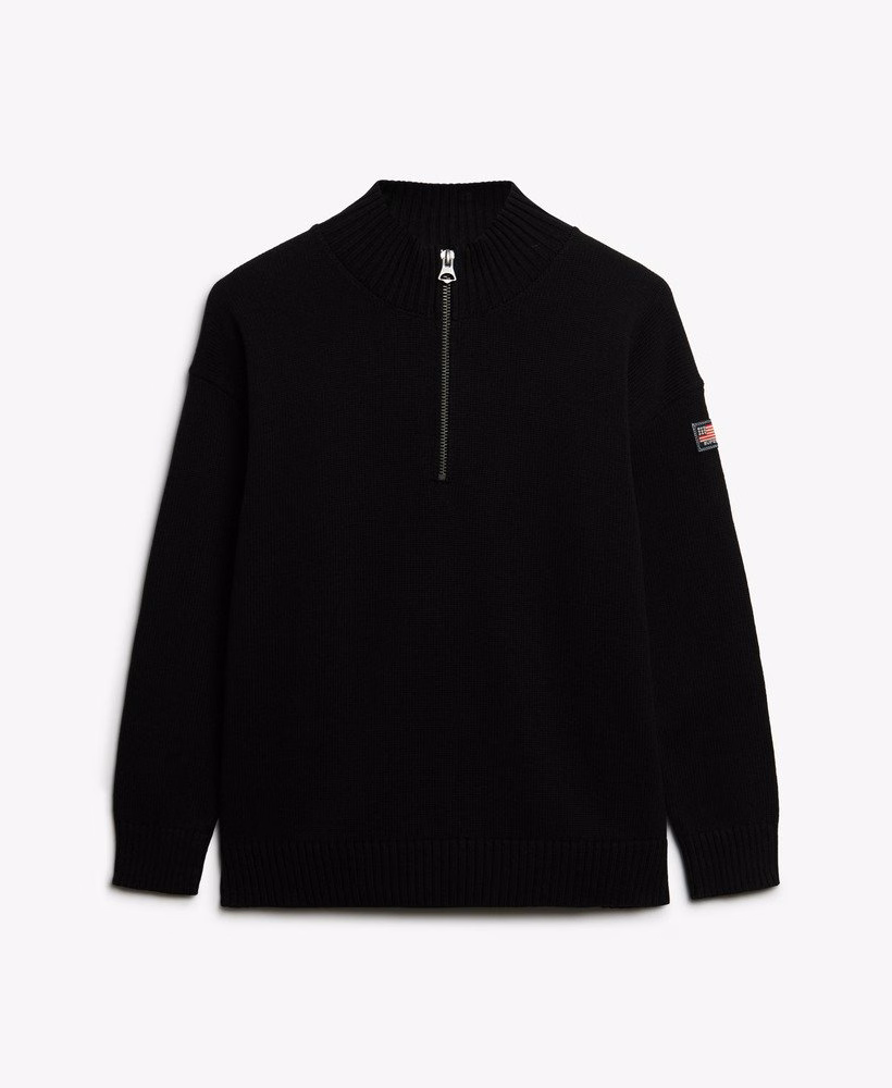Slouchy gebreide trui met halve rits