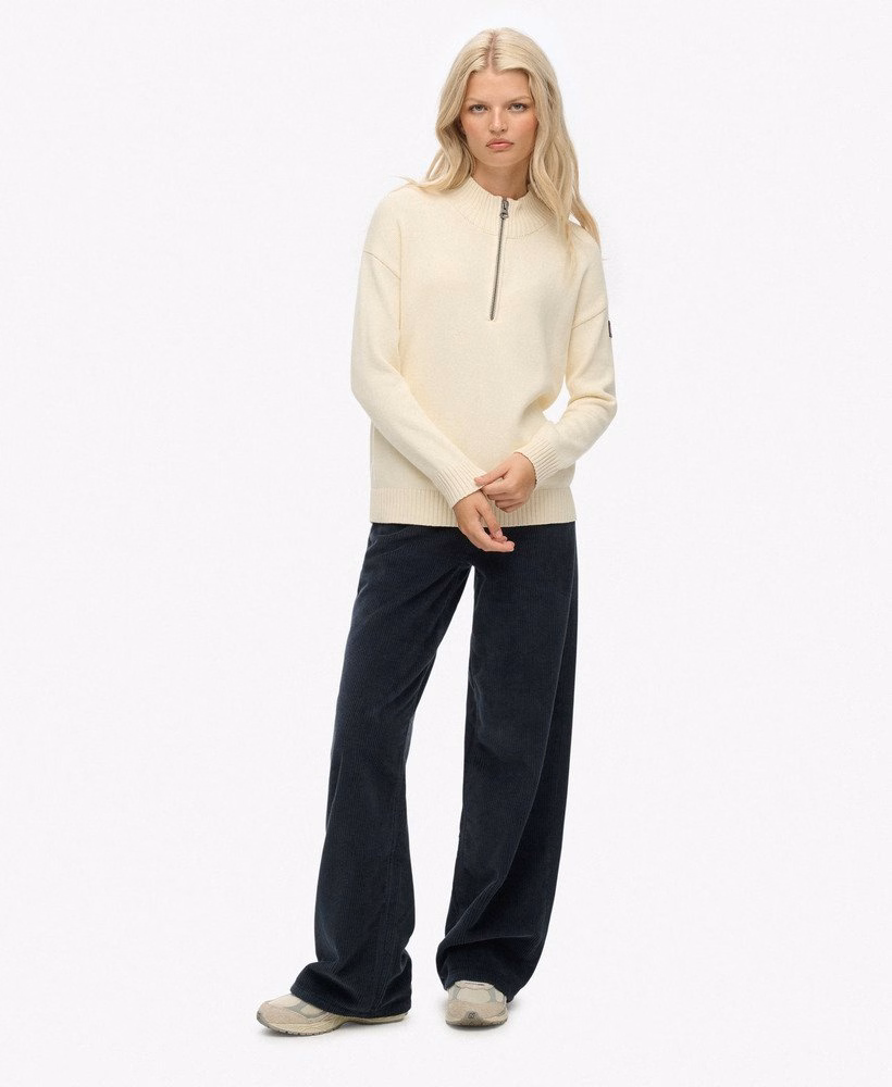 Slouchy gebreide trui met halve rits