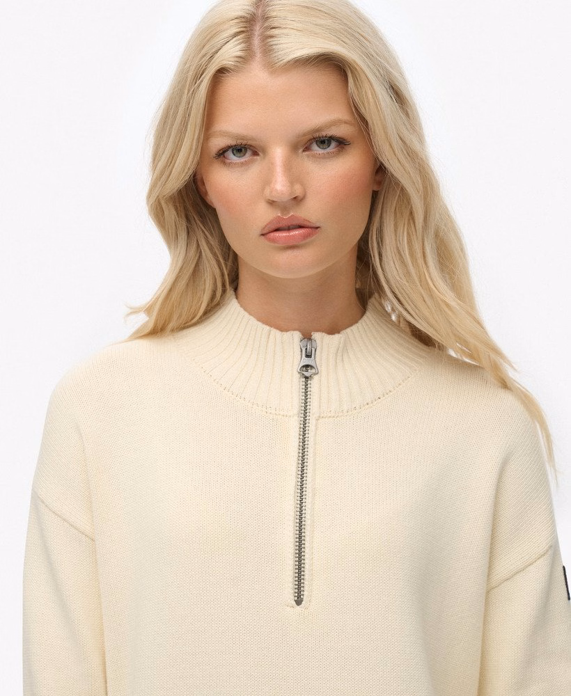 Slouchy gebreide trui met halve rits