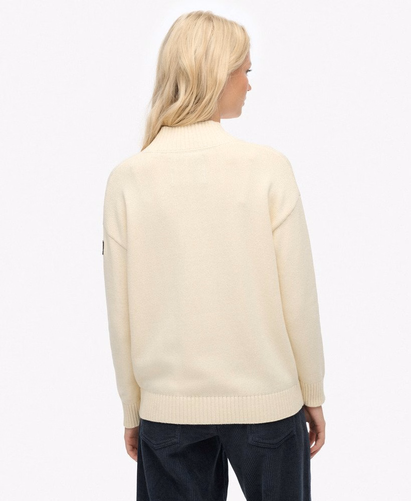 Slouchy gebreide trui met halve rits