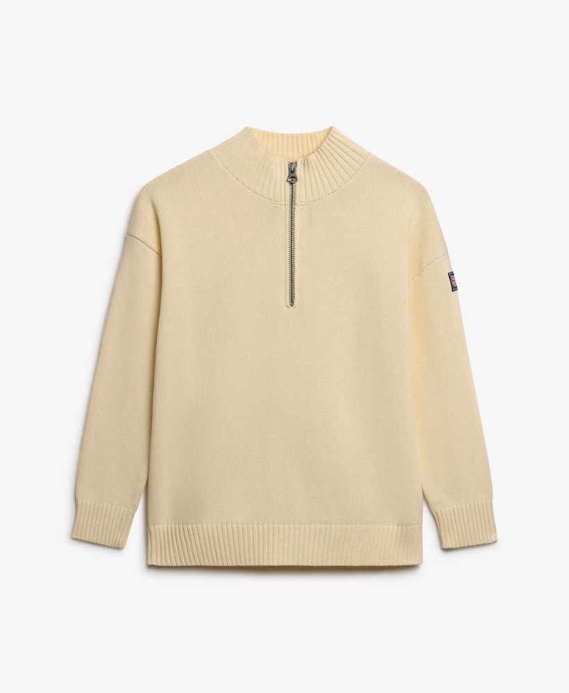 Slouchy gebreide trui met halve rits
